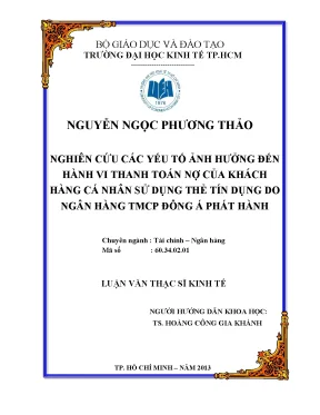 Nghiên cứu hành vi thanh toán nợ thẻ tín dụng