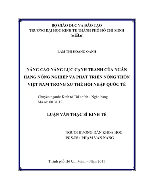 Nâng cao năng lực cạnh tranh Agribank trong hội nhập quốc tế