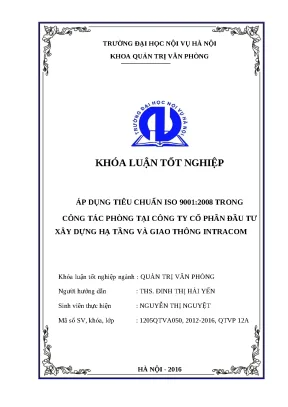 Áp dụng ISO 9001:2008 trong công tác văn phòng