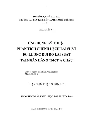 Phân tích chênh lệch lãi suất đo lường rủi ro tại ngân