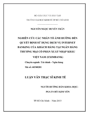 Nhân tố ảnh hưởng đến quyết định sử dụng Internet Banking
