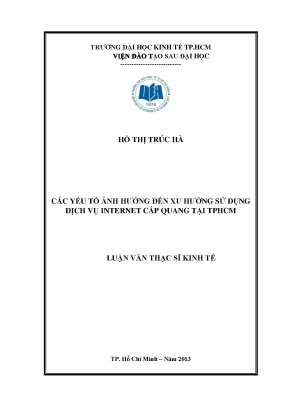 Yếu tố ảnh hưởng đến sử dụng internet cáp quang tại TPHCM
