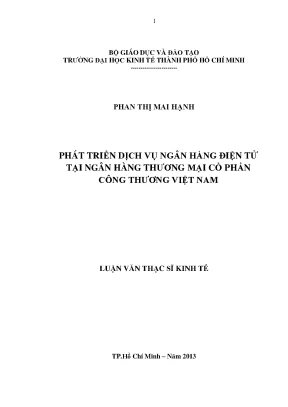 Phát triển dịch vụ ngân hàng điện tử tại VietinBank
