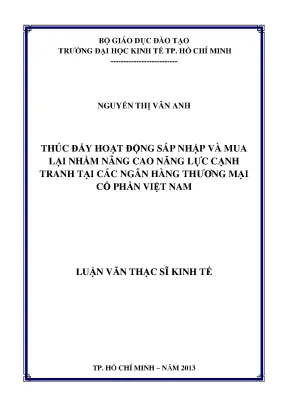 Thúc đẩy M&A nâng cao năng lực cạnh tranh ngân hàng