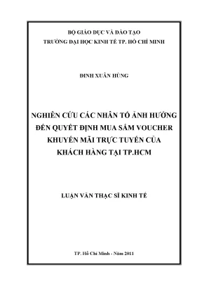 Nhân tố ảnh hưởng đến quyết định mua voucher trực tuyến