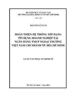 Hoàn thiện hệ thống xếp hạng tín dụng doanh nghiệp tại