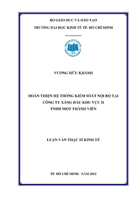 Hoàn thiện hệ thống kiểm soát nội bộ công ty xăng dầu