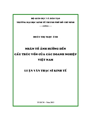 Nhân tố ảnh hưởng đến cấu trúc vốn doanh nghiệp Việt Nam