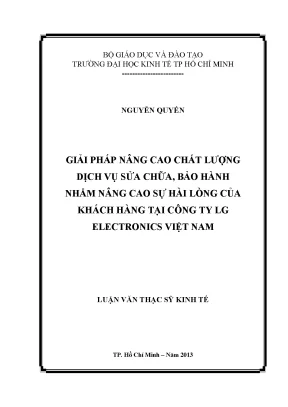 Nâng cao chất lượng dịch vụ sửa chữa tại LG Electronics