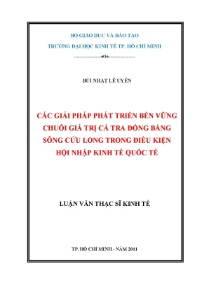 Giải pháp phát triển bền vững chuỗi giá trị cá tra