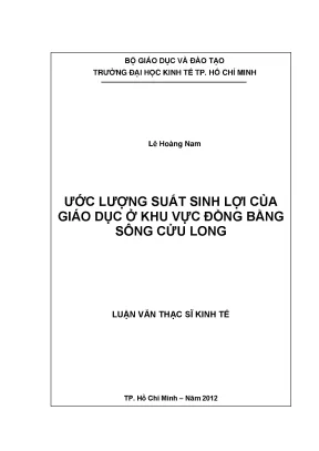 Ước lượng suất sinh lợi giáo dục ở ĐBSCL
