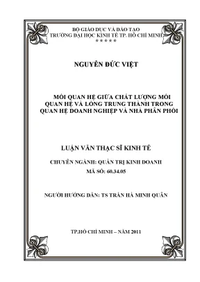 Chất lượng mối quan hệ và lòng trung thành doanh nghiệp