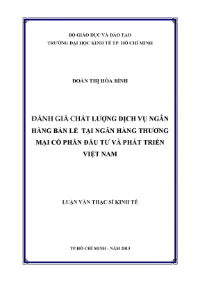 Đánh giá chất lượng dịch vụ ngân hàng bán lẻ BIDV