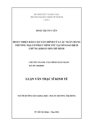 Hoàn thiện báo cáo tài chính ngân hàng niêm yết