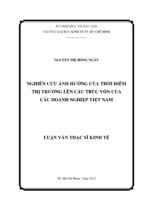 Ảnh hưởng thời điểm thị trường đến cấu trúc vốn doanh nghiệp