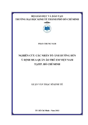 Nhân tố ảnh hưởng đến ý định mua quần áo trẻ em
