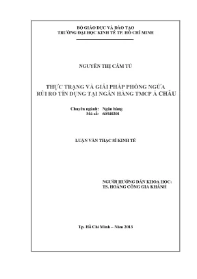 Phòng ngừa rủi ro tín dụng tại ngân hàng TMCP Á Châu