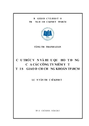 Cấu trúc vốn và hiệu quả hoạt động công ty niêm yết