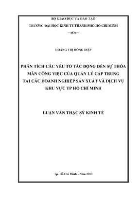 Phân Tích Yếu Tố Tác Động Đến Sự Thỏa Mãn Công Việc