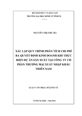 Quy trình phân tích chi phí cho quyết định kinh doanh