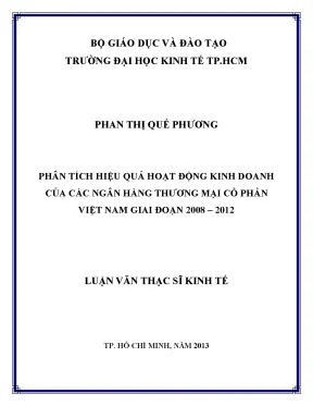 Phân tích hiệu quả ngân hàng thương mại Việt Nam 2008-2012