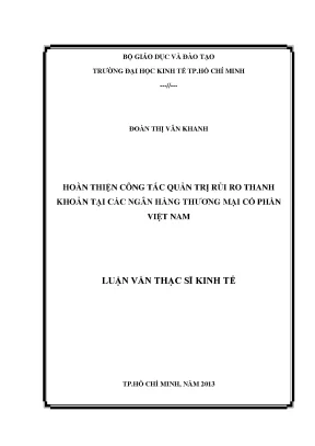 Quản trị rủi ro thanh khoản tại ngân hàng Việt Nam