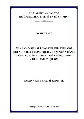 Luận văn: Nâng cao hài lòng khách hàng tại Agribank