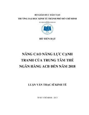 Nâng cao năng lực cạnh tranh trung tâm thẻ ACB 2018