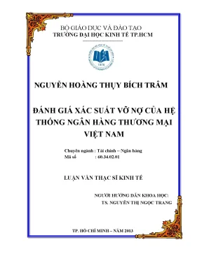 Đánh giá xác suất vỡ nợ ngân hàng thương mại Việt Nam