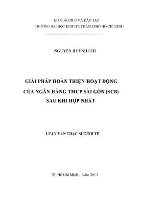 Giải pháp hoàn thiện hoạt động của SCB sau hợp nhất