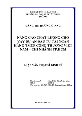 Nâng cao chất lượng cho vay dự án đầu tư tại ngân hàng