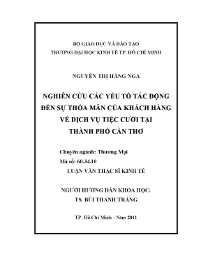 Nghiên cứu sự thỏa mãn khách hàng dịch vụ tiệc cưới