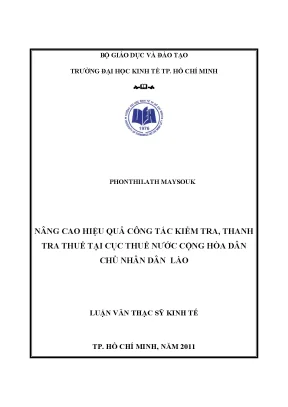 Nâng cao hiệu quả kiểm tra thuế tại Lào