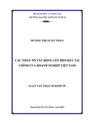 Nhân tố ảnh hưởng đến đòn bẩy tài chính doanh nghiệp VN