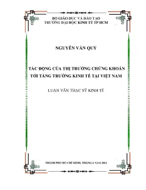 Tác động thị trường chứng khoán đến tăng trưởng kinh tế VN