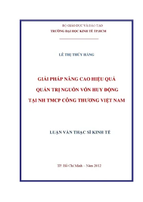 Giải pháp nâng cao quản trị nguồn vốn tại Vietinbank