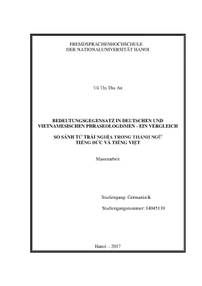 So Sánh Từ Trái Nghĩa trong Thành Ngữ Đức - Việt