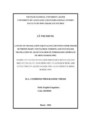Tương Đương Dịch Thuật: Nhật Ký Trong Tù