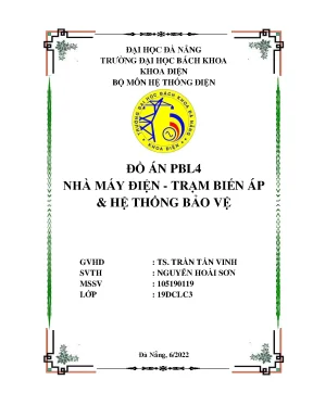 Đồ án Nhà máy điện & Trạm biến áp BKĐN