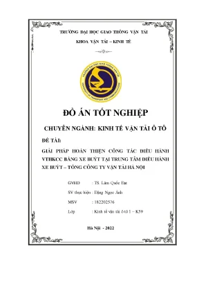 Đồ án kinh tế vận tải ô tô: Giải pháp xe buýt Hà Nội