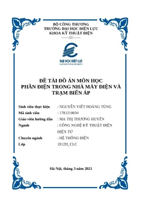Đồ án Nhiệt Điện: Phần Điện - Đại Học Điện Lực