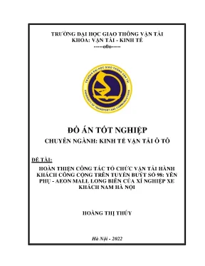 Đồ án Kinh tế Vận tải Ô tô - Tuyến Buýt 98