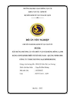 Đồ án kinh tế vận tải ô tô: Vận tải hàng đông lạnh