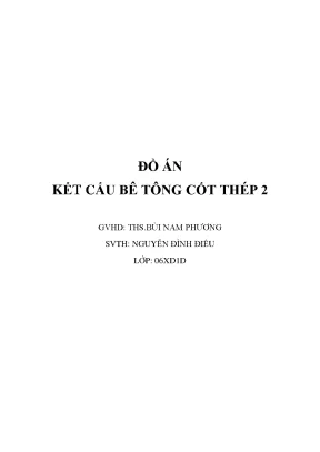 Đồ án kết cấu bê tông cốt thép 2: Thiết kế & Tính toán