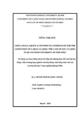 Hoạt động nhóm bù đắp lớp học tiếng Anh đông