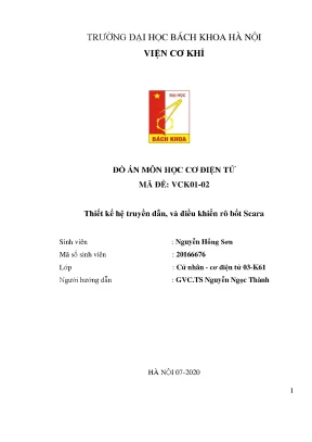 Đồ án Cơ Điện Tử: Thiết Kế Robot SCARA