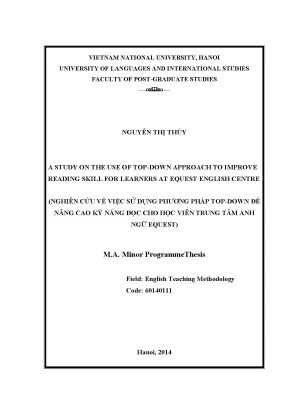 Nghiên cứu Nâng Cao Kỹ Năng Đọc Top-Down