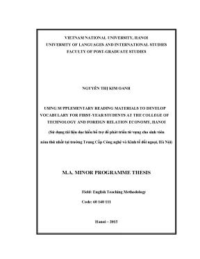 Phát triển từ vựng tiếng Anh qua tài liệu đọc bổ trợ