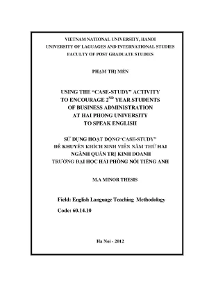 Khuyến khích sinh viên nói tiếng Anh qua Case Study