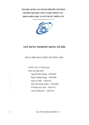 Đồ án: Xây dựng Website Mạng Xã Hội